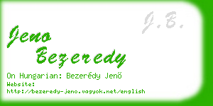 jeno bezeredy business card